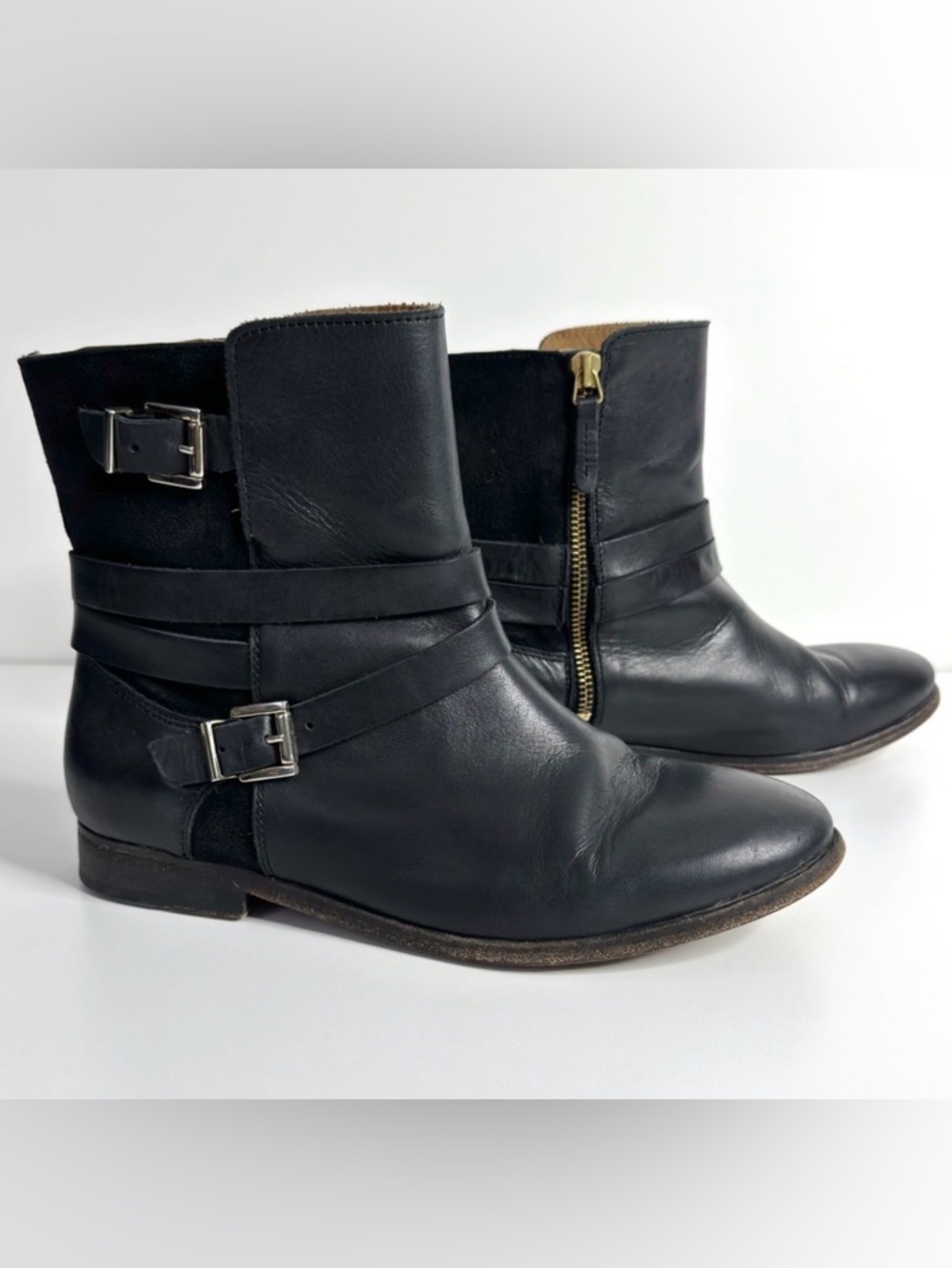 SEZANE Black Leather Boots